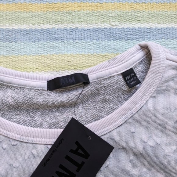 ⭐ 🆕 NEW NWT ATM Watercolor Camo gray sweatshirt XS - Picture 5 of 12
